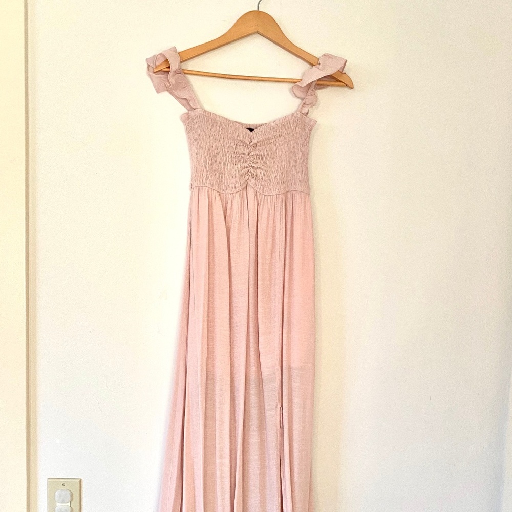 Aakaa Nude Pink Maxi Dress